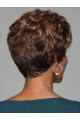 6" Cropped Curly Brown Natural Synthetic Wig