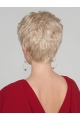 4" Curly Platinum Blonde Boycuts Monofilament Synthetic Wig