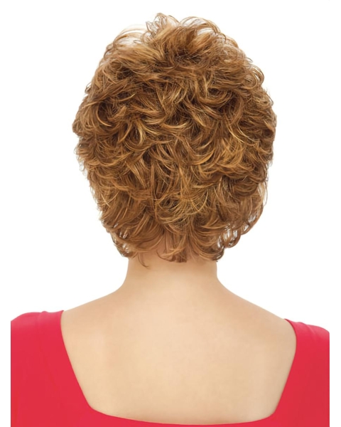 Fashion Auburn Curly Cropped Classic Wigs