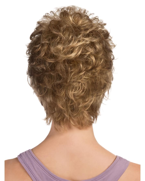 Soft Blonde Curly Cropped Petite Wigs