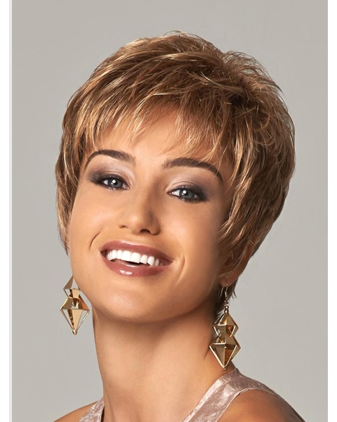 Stylish Blonde Curly Cropped Synthetic Wigs