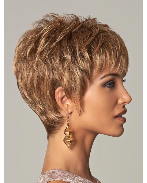 Stylish Blonde Curly Cropped Synthetic Wigs