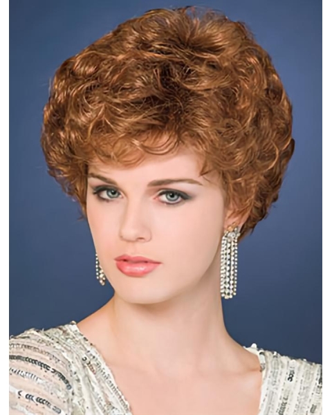 New Design Blonde Curly Cropped Synthetic Comfortable Wigs