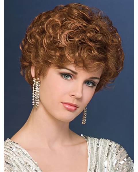 New Design Blonde Curly Cropped Synthetic Comfortable Wigs