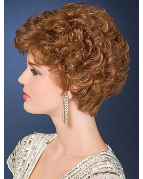 New Design Blonde Curly Cropped Synthetic Comfortable Wigs