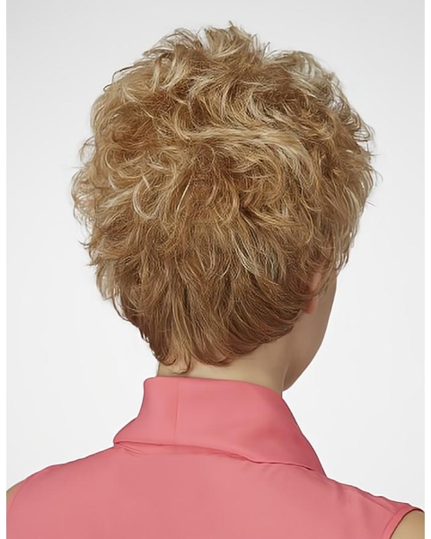 Affordable Blonde Curly Cropped Synthetic Wigs