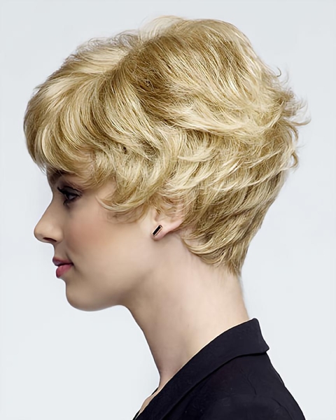 No-fuss Curly Boycuts Blonde Short Wigs