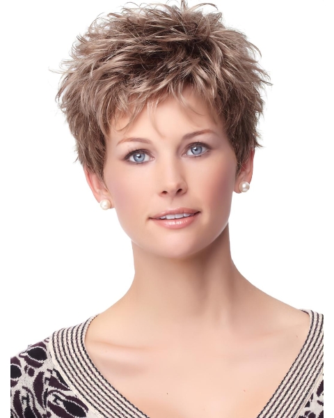 Amazing Brown Curly Cropped Synthetic Wigs