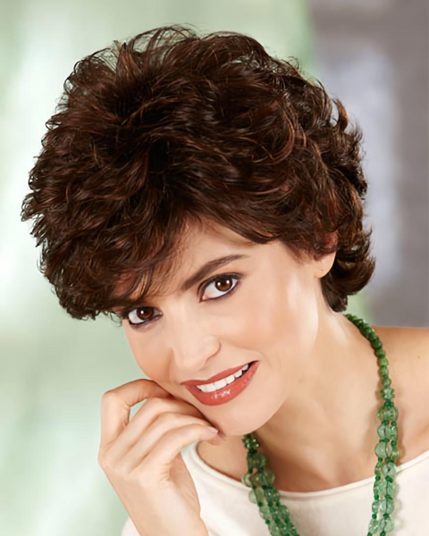 Brown Preferential Layered Curly Short Wigs