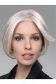 6" Cropped Comfortable Lace Front Straight Grey Wigs