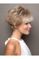 Straight 3" Cropped Platinum Blonde Capless Synthtic Wigs