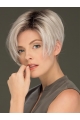 6" Cropped Affordable Lace Front Straight Grey Wigs