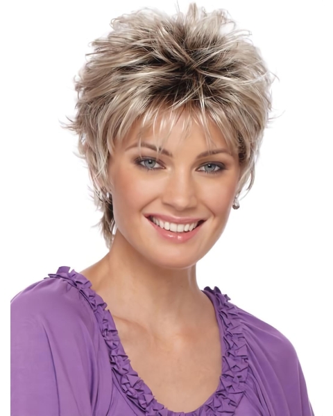 Straight 3" Cropped Blonde Capless Best Synthetic Wigs