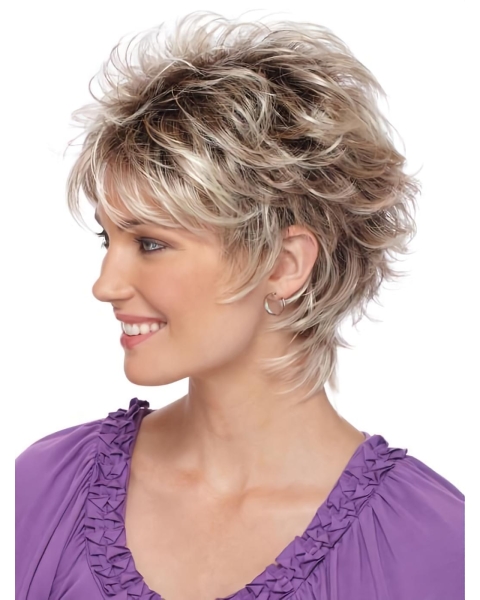 Straight 3" Cropped Blonde Capless Best Synthetic Wigs