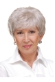 6" Cropped Straight Durable Monofilament Grey Wigs