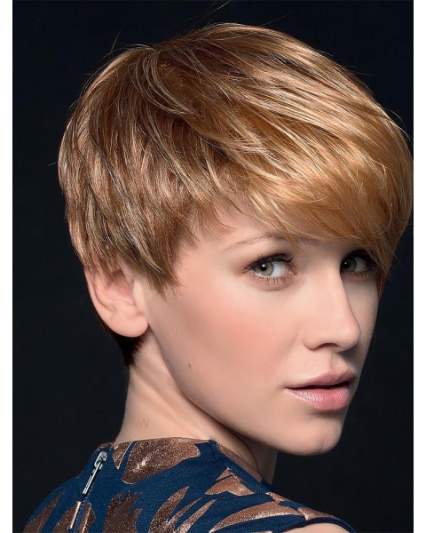 Blonde 4" Boycuts Cropped Top Monofilament Wigs