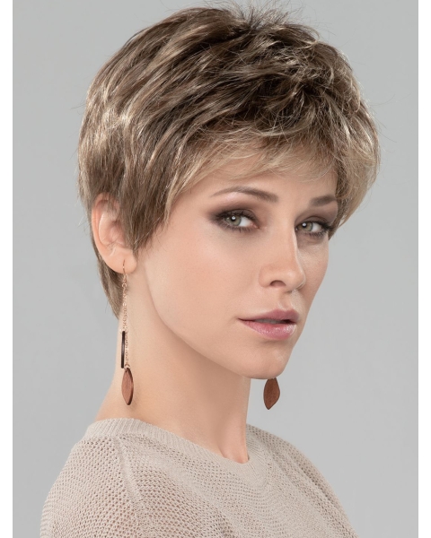 Blonde 4" Boycuts Cropped Discount Monofilament Wigs