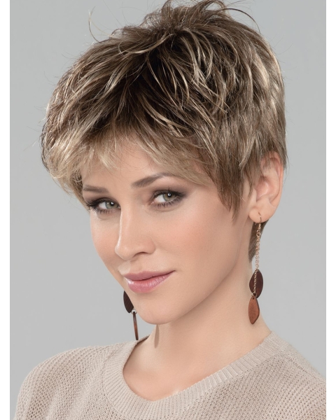 Blonde 4" Boycuts Cropped Discount Monofilament Wigs