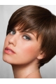 Straight 8" Brown Synthetic Boycuts Ladies Short Wigs