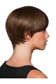 Straight 8" Brown Synthetic Boycuts Ladies Short Wigs