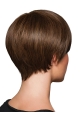 Straight 8" Brown Synthetic Boycuts Ladies Short Wigs