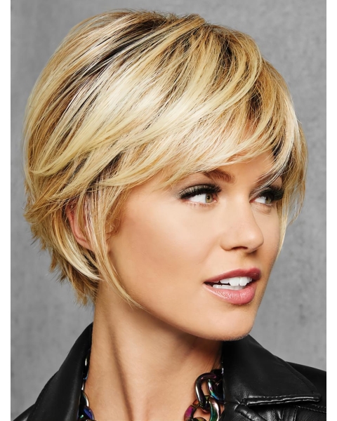 Layered Blonde Capless 6" Synthetic Wigs Online