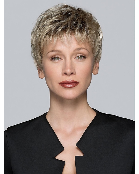 Boycuts Straight Blonde Synthetic 3" Short Hair Wigs