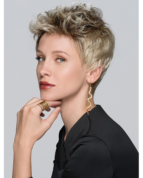 Boycuts Straight Blonde Synthetic 3" Short Hair Wigs