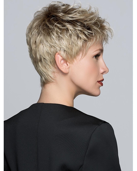 Boycuts Straight Blonde Synthetic 3" Short Hair Wigs