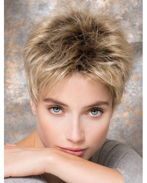 Boycuts Straight Blonde Synthetic 4" Short Hair