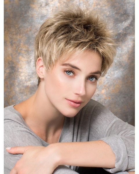 Boycuts Straight Blonde Synthetic 4" Short Hair