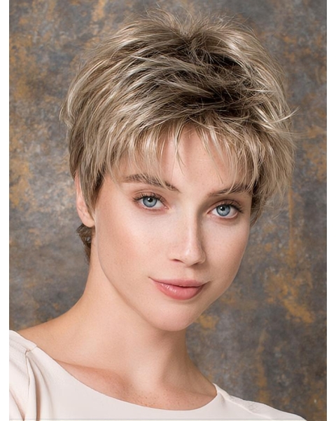 Blonde Boycuts Straight Capless 6" Synthetic Wigs Online