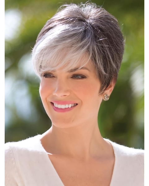 Cropped Straight Capless Boycuts Synthetic Wigs Short Hair