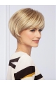 Cropped Blonde With Bangs Synthetic Blonde Wig