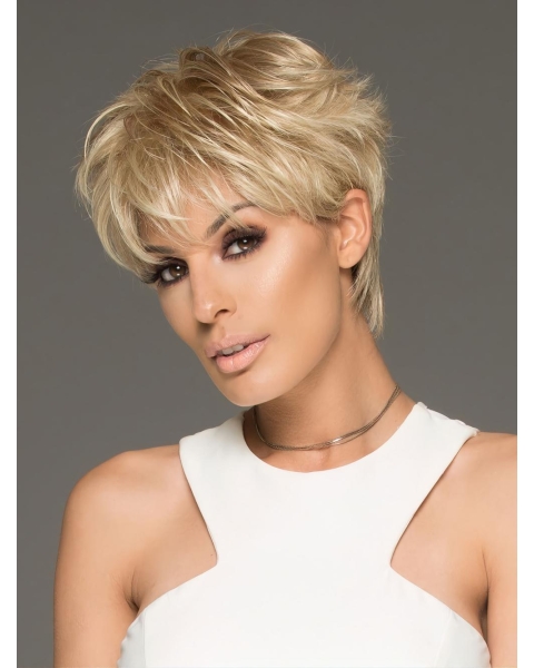 Cropped Straight Layered 100% Hand-Tied Good Synthetic Wigs