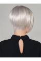 Straight White Without Bangs Mono Synthetic Wig