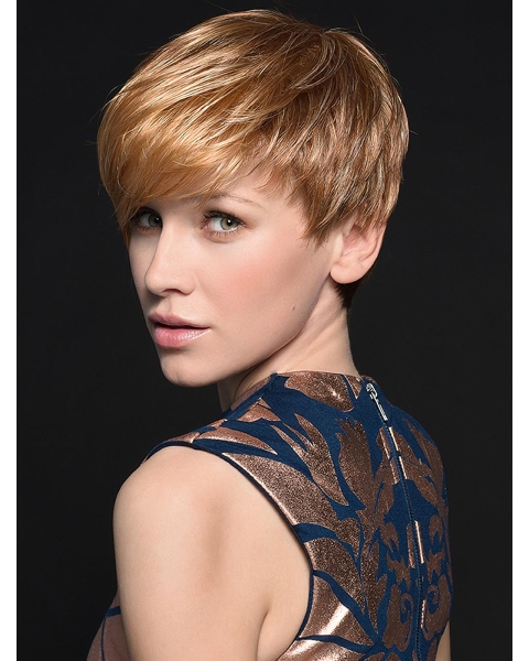 Good Monofilament Straight Blonde Short Wigs