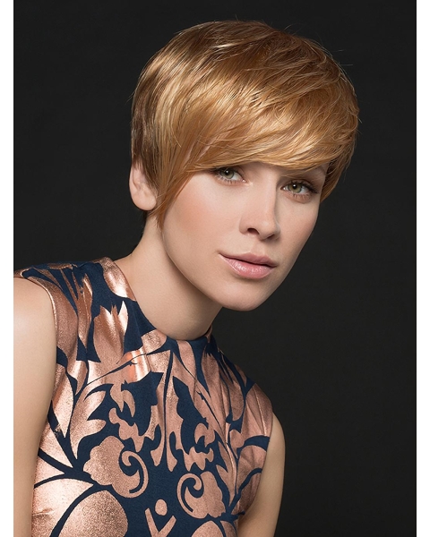 Good Monofilament Straight Blonde Short Wigs