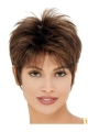 Brown Straight Cropped Synthetic Wigs