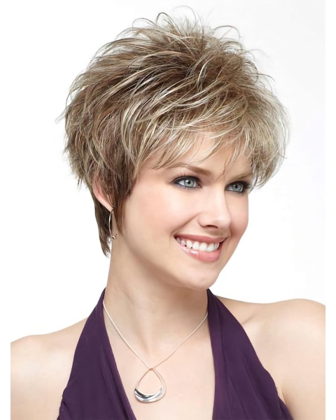 Blonde Straight Synthetic Amazing Short Wigs