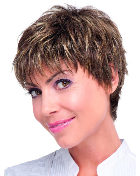 Monofilament Boycuts Perfect Straight Short Wigs