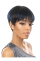 Shining Black Straight Cropped African American Wigs