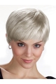 Easy Straight Cropped Synthetic Grey Wigs