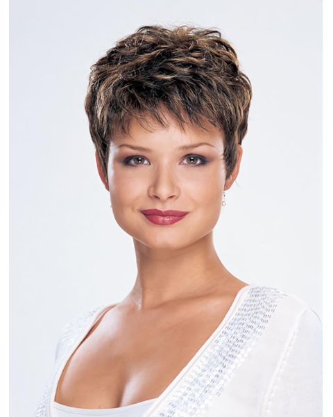 Fashion Monofilament Straight Cropped Synthetic Wigs