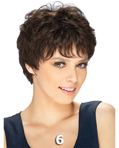 Brown Perfect Remy Human Hair Straight Short Wigs