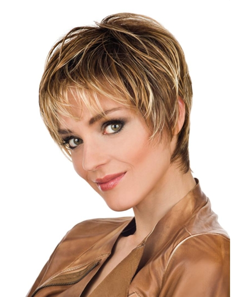 Easy Straight Boycuts Blonde Short Wigs