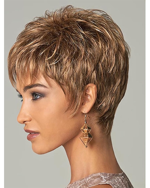 Brown Boycuts No-fuss Straight Short Wigs