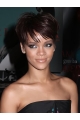 Impressive Auburn Straight Cropped Rihanna Wigs