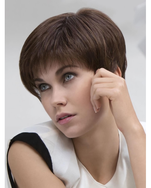 Lace Front Fashionable Boycuts Straight Short Wigs