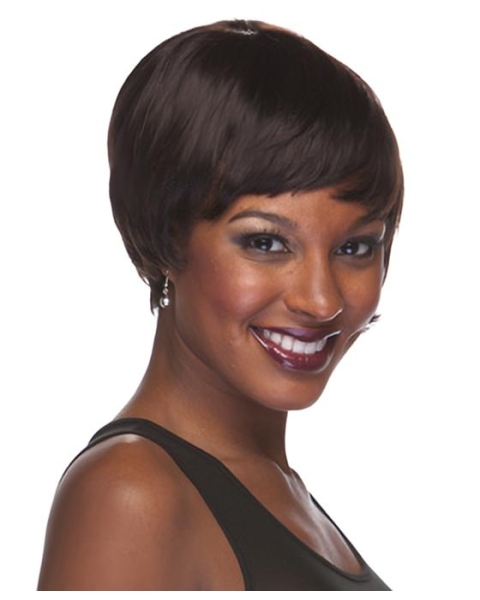 Brown Easy Boycuts Straight Short Wigs